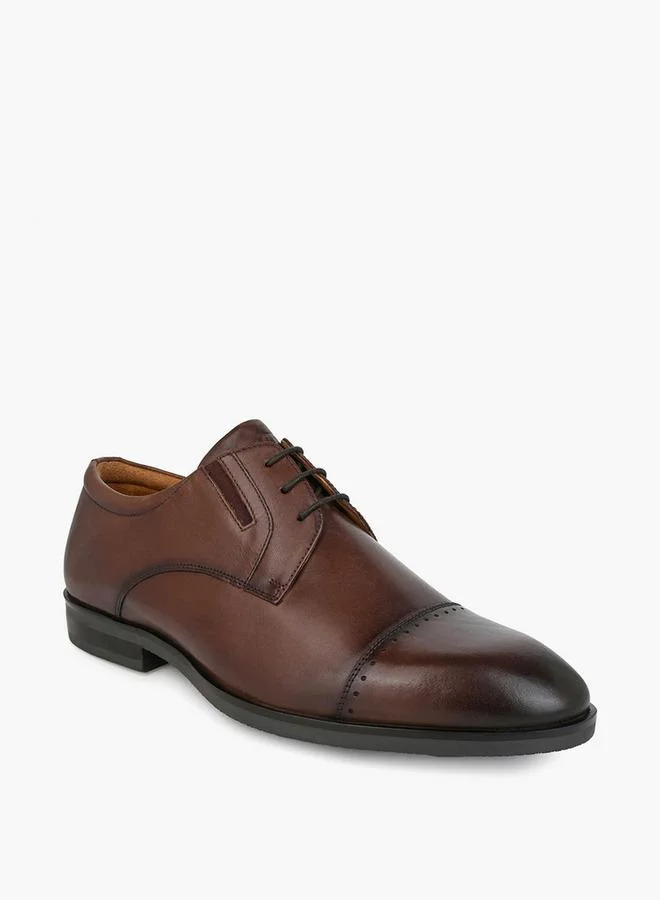 DUCHINI Men Leather Lace-Up Derby Shoes